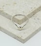 Silver Wishbone Ring with Polished Silver Drop - Image 2