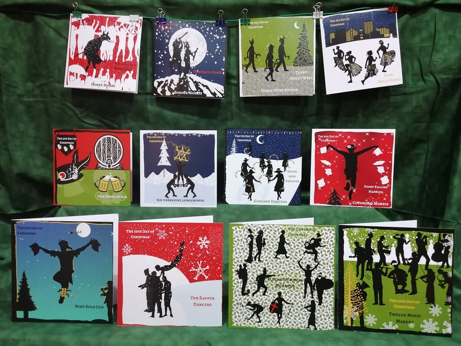 12 Folk & Morris Dance Days of Christmas - pack of 12
