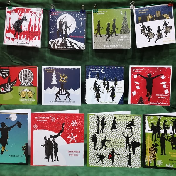12 Folk & Morris Dance Days of Christmas - pack of 12
