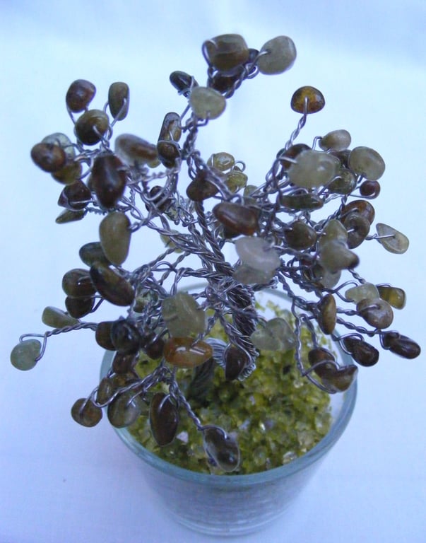 Green Garnet Gemstone Tree of Life.