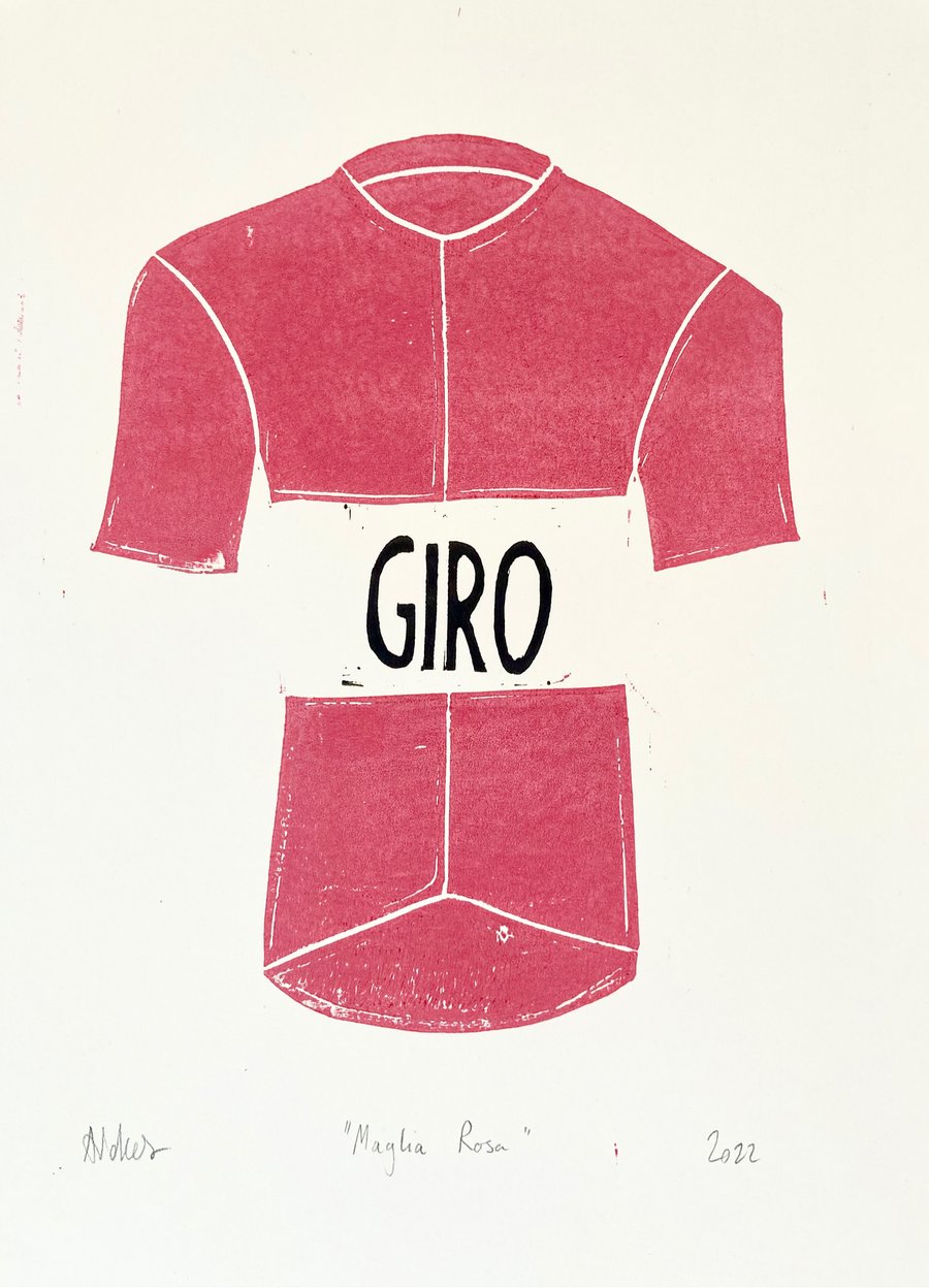 Giro d’Italia (Maglia Rosa) Lino Print (A3)