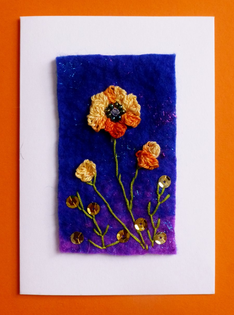 orange poppy card