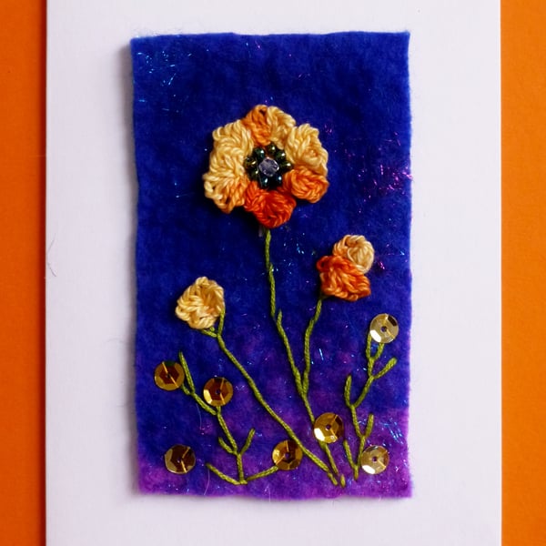 orange poppy card