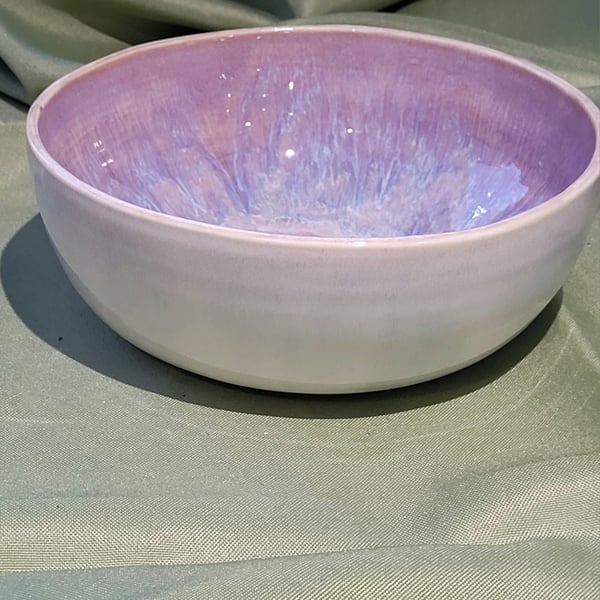 Light purple porcelain bowl handmade pottery