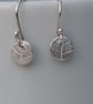 Recycled Silver Circle Earrings With Leaf Pattern - Image 3