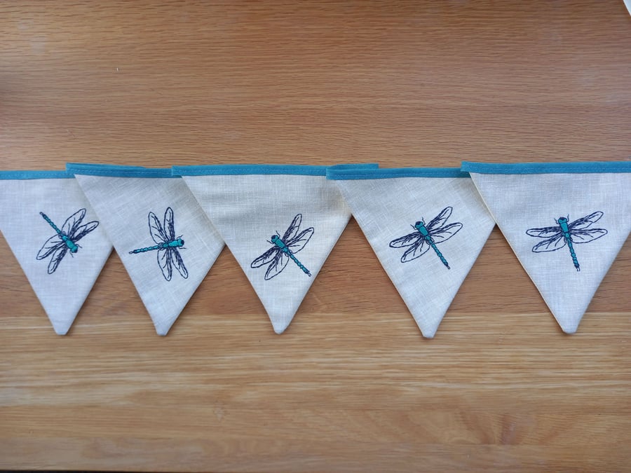Embroidered Dragonfly Double Sided Bunting
