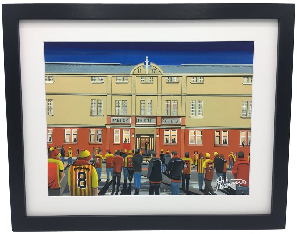 Partick Thistle F.C, Firhill Stadium, High Quality Framed Football Art Print.