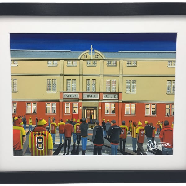 Partick Thistle F.C, Firhill Stadium, High Quality Framed Football Art Print.