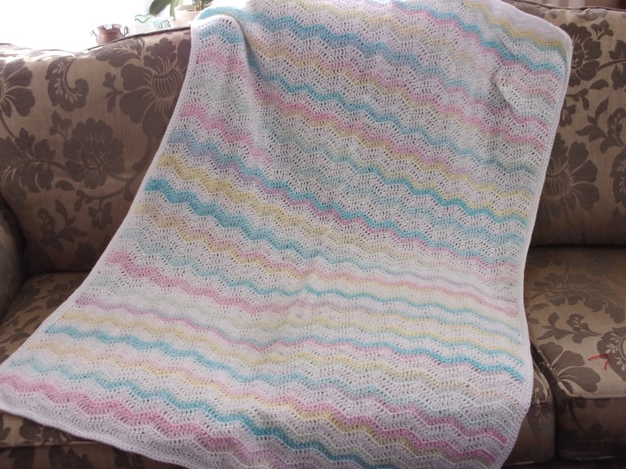 Ripple Effect Crocheted Blanket - NEW LOWER PRICE