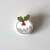 'Christmas Pudding' Christmas Brooch