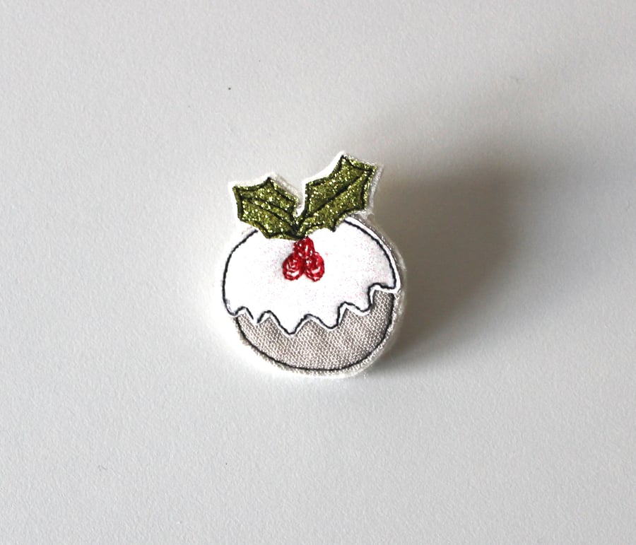 'Christmas Pudding' Christmas Brooch