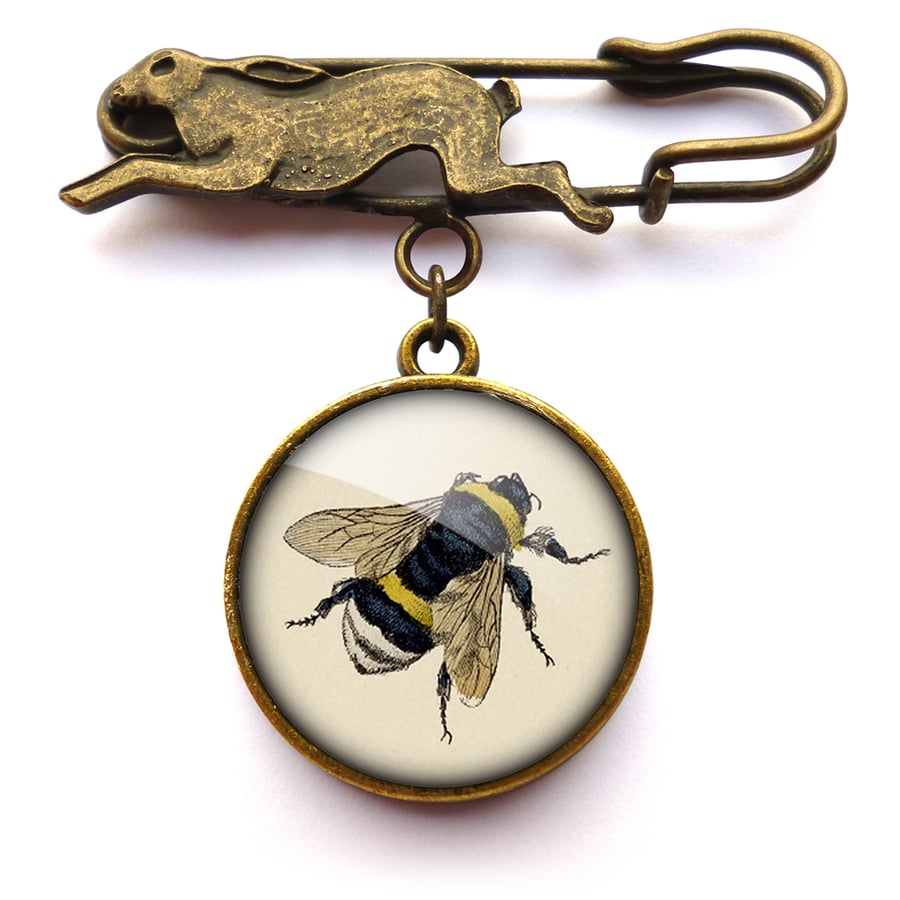 Vintage Bee Hare Pin Brooch (ER04)