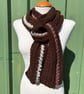 Chocolate brown textured handmade unique scarf neck warmer  - Image 5