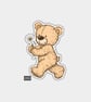 Funny Vinyl Sticker For Adults - Teddy Bear With Flower