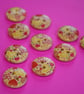 15mm Wooden Red Pink Yellow Heart Buttons Natural Wood 10pk (SNH5) - Image 1