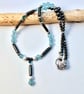 Aquamarine Jade & Hematite Necklace & Bracelet Gift Set, Reduced To Clear - Image 3