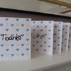 Pack of 5 Heart Thank You Cards