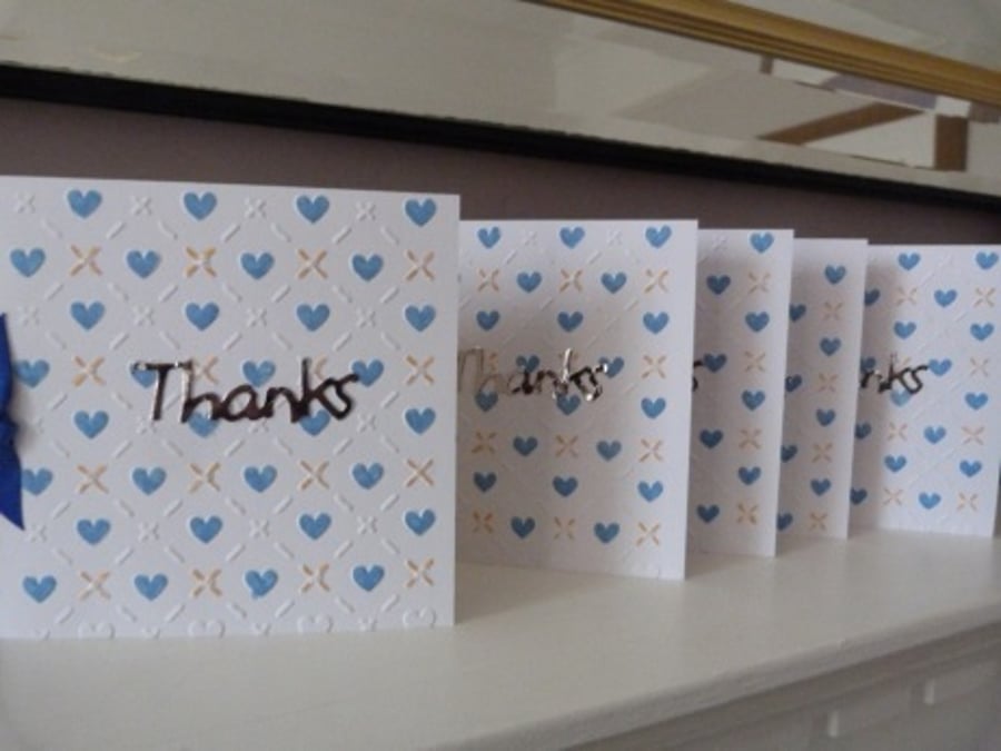 Pack of 5 Heart Thank You Cards