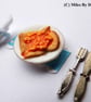 1:12 Scale Beans on Toast Breakfast Plate Set for Two  - Image 1