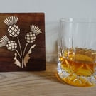 Thistle inlay, walnut and holly
