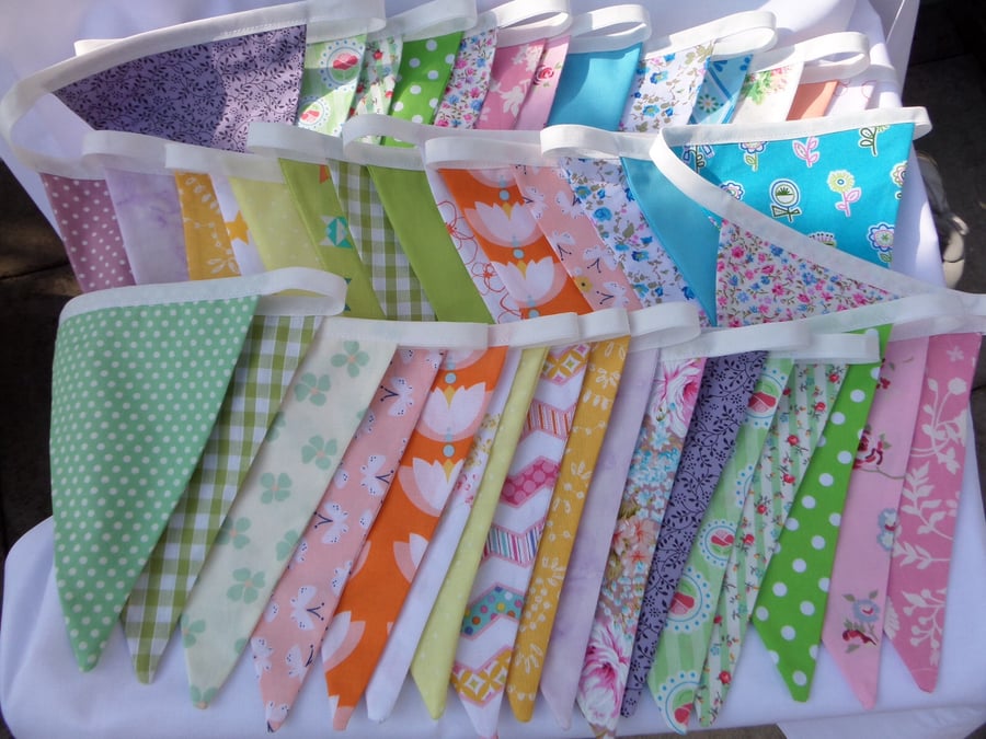 Customised Wedding Bunting - 45 Flags - 30ft 9.5m in length great for marquees