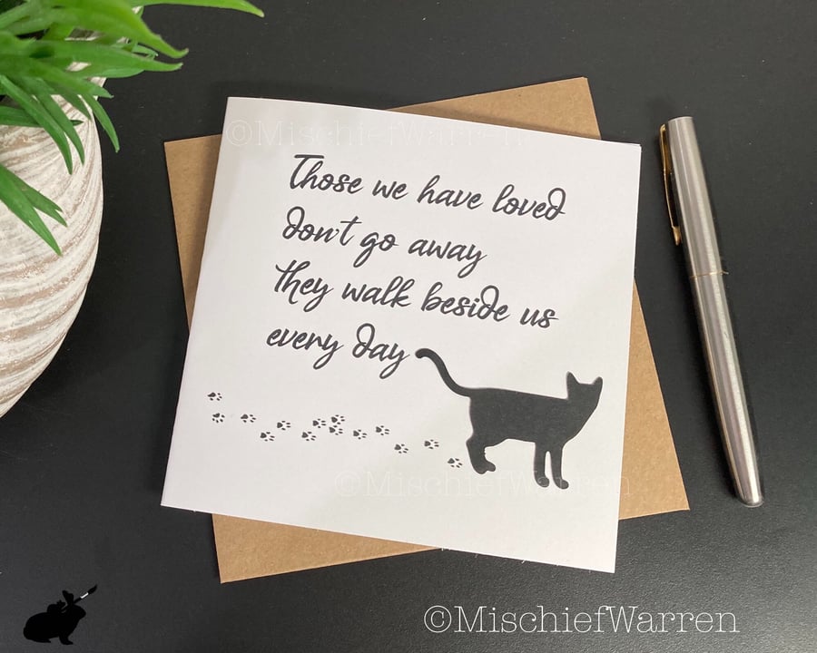 Pet Sympathy Card for Cat Owner. Cat sympathy card.