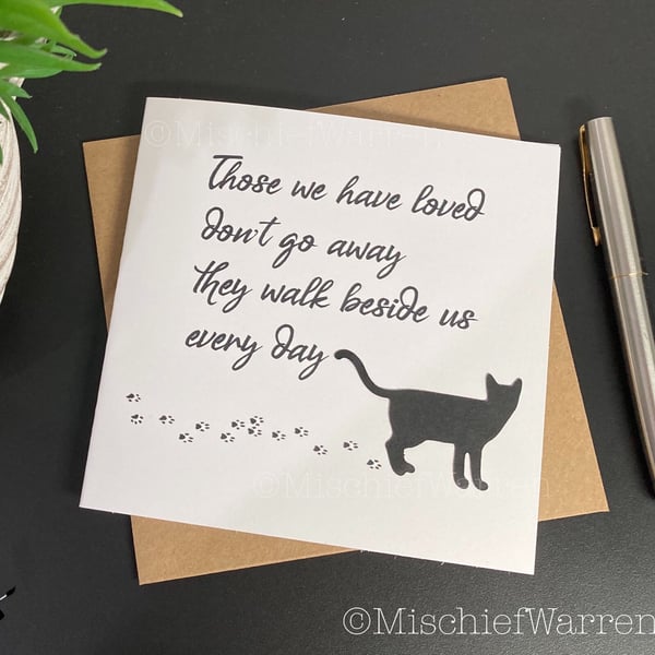 Pet Sympathy Card for Cat Owner. Cat sympathy card.