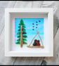 Seaglass, driftwood winter scene, "SNOWFALL" - Image 1