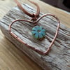 Copper sweetheart rustic style pendant 