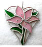 Lily Heart Suncatcher Stained Glass 020 Pink Flower - Image 5