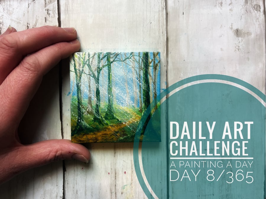 Mini Acrylic painting on canvas, Daily Art Challenge, A Painting a Day 8-365 