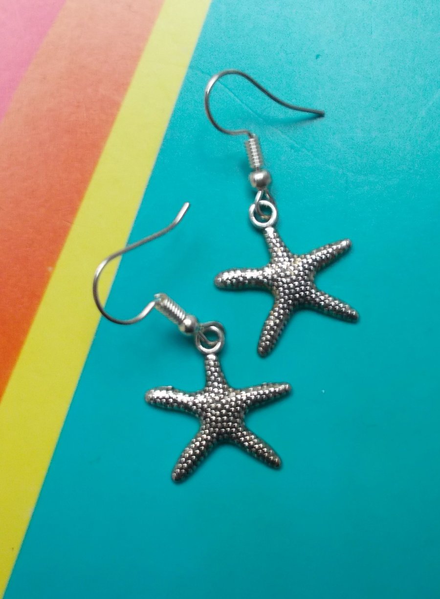 Lovely Silver Starfish Earrings