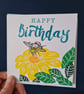 Bee theme birthday card handprinted - Image 2