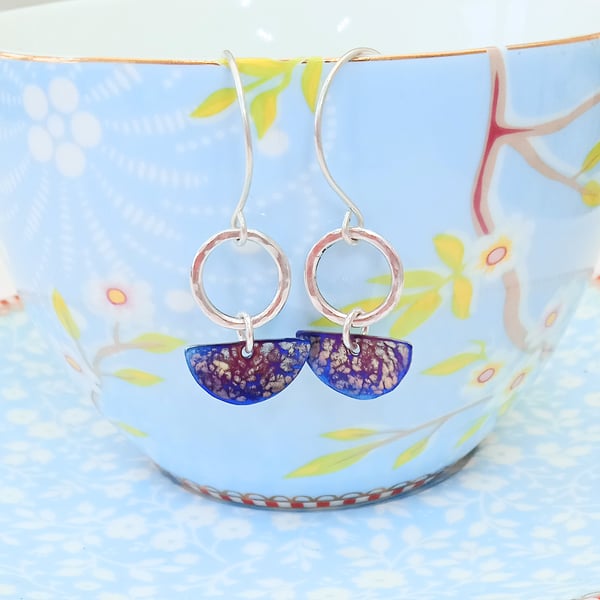 Sterling Silver and Coloured Titanium Earrings - UK Free Post