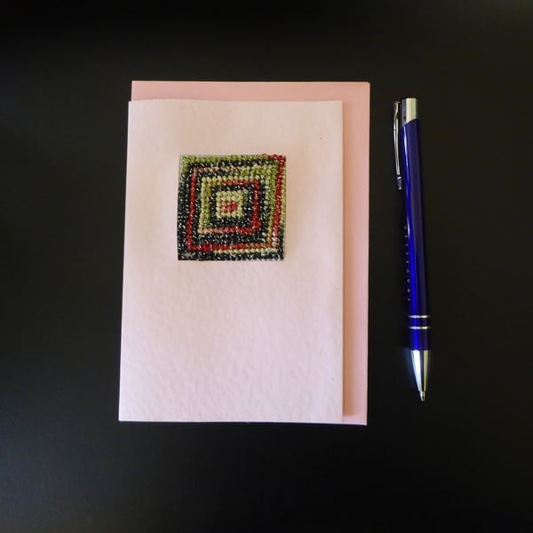 Individually Hand Crafted Embroidered Tapestry Blank Card