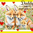 Foxes Father's Day Card A5