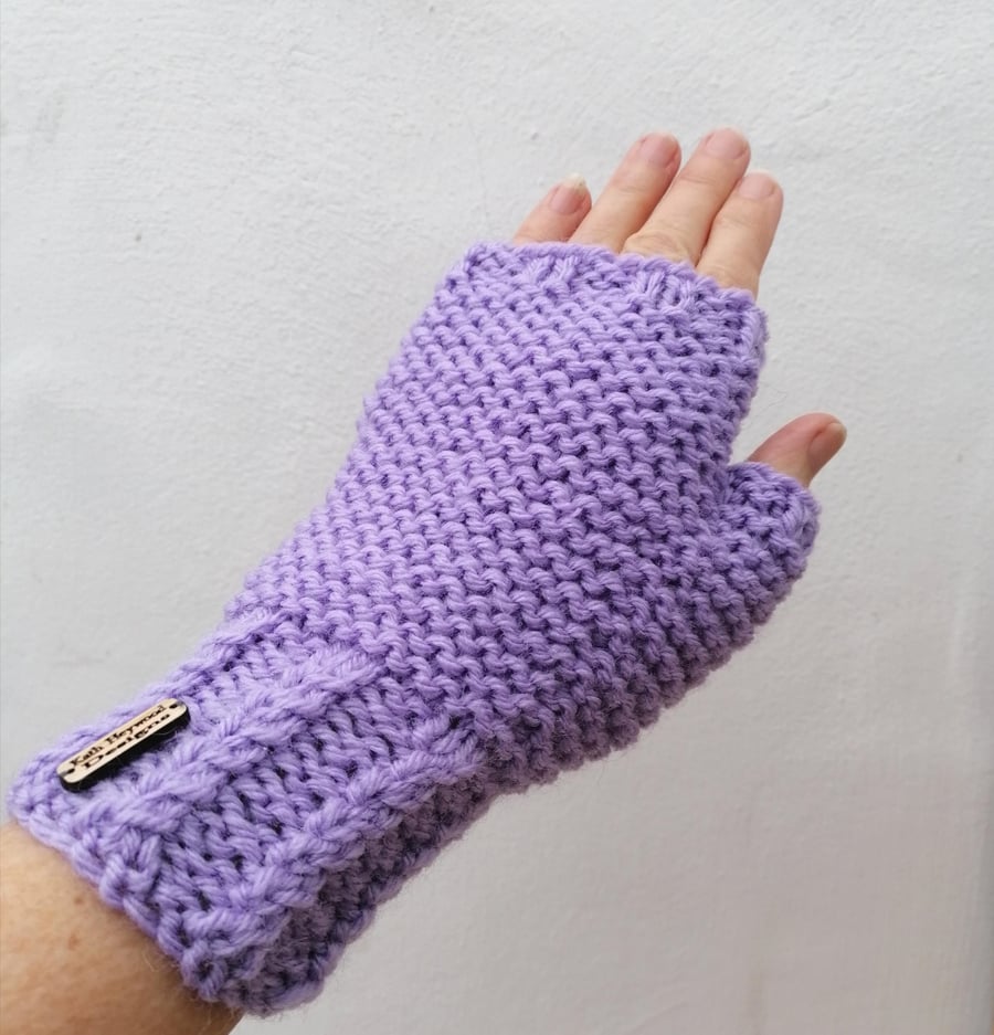 Fingerless Gloves, Lilac 