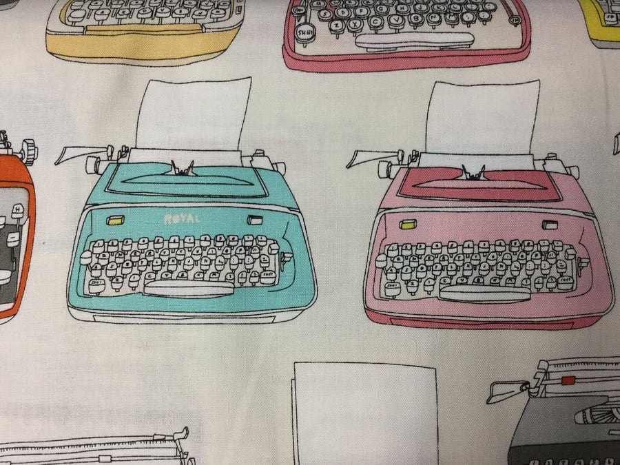 Fabric - Typewriters 3.00 Free Postage