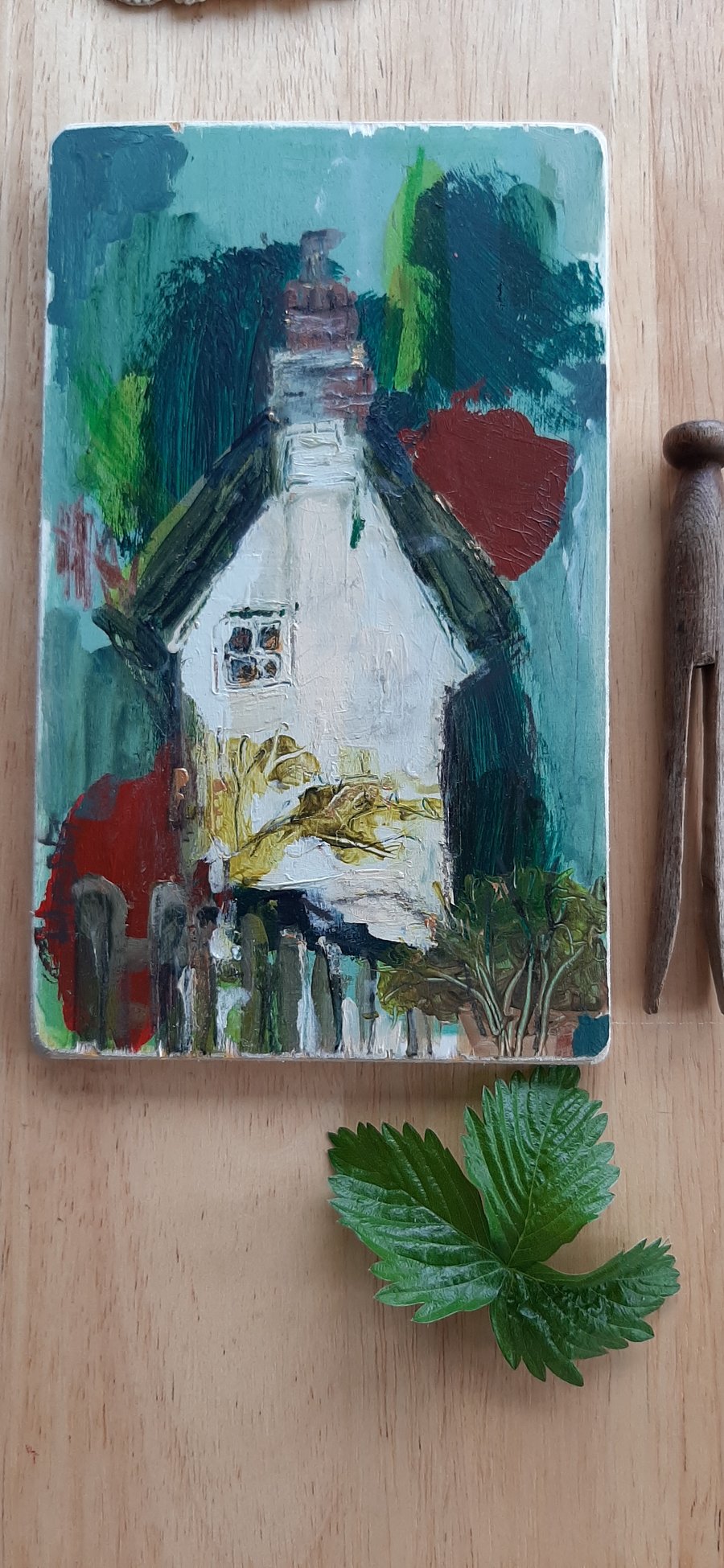 Fairy tale cottage whimsical painting 