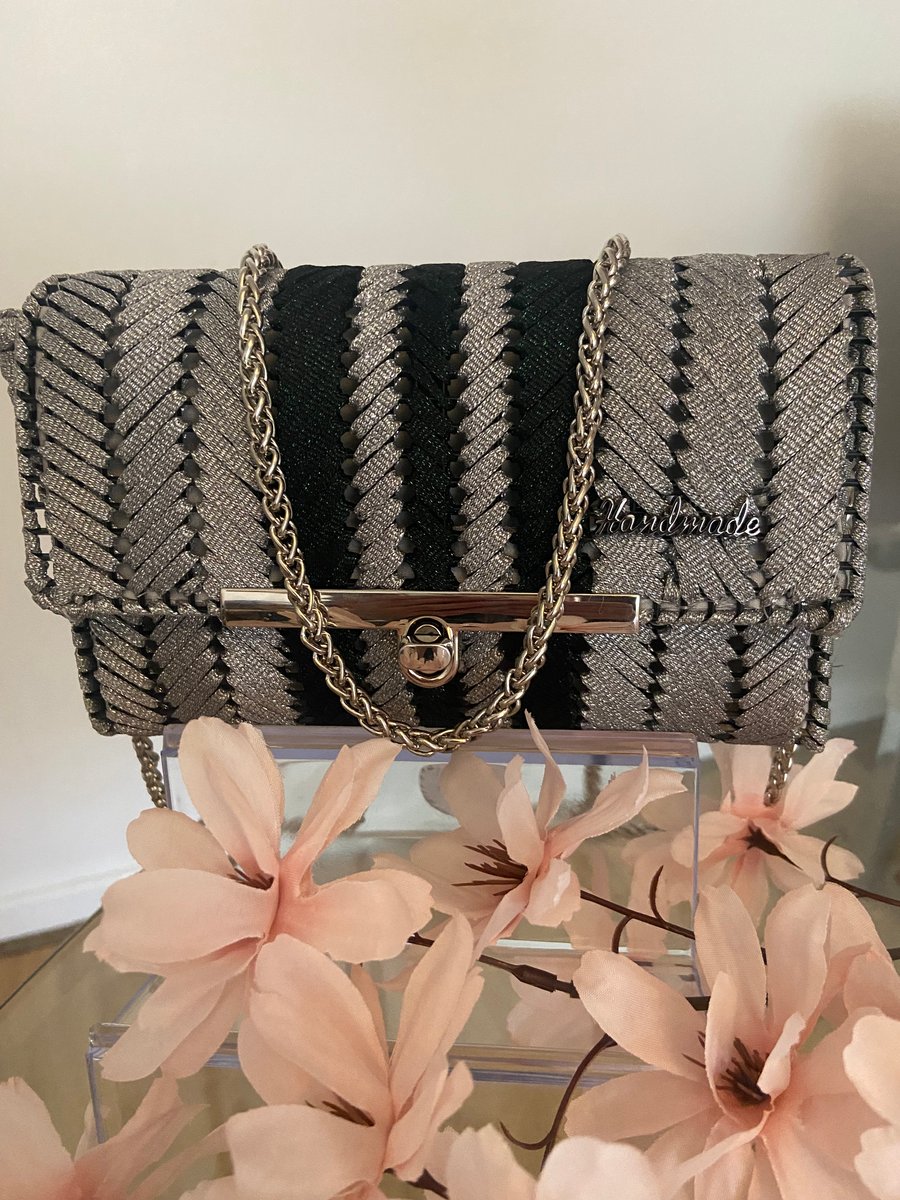Handmade mesh crossbody bag 
