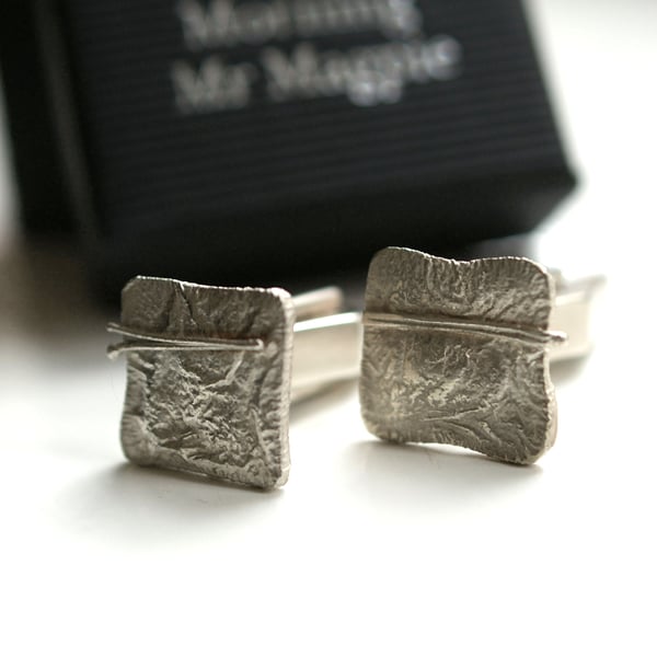Abstract Silver Cufflinks