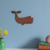 Walnut Whale Wall Hanging with Etched and Painted Floral Detail