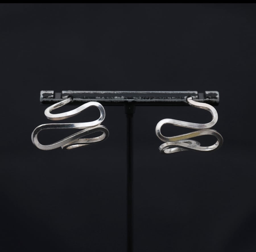 Sterling silver organic hoops