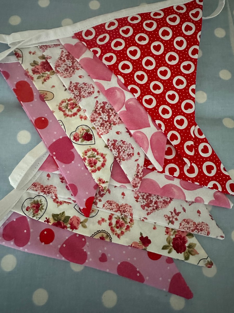 Valentines, Love Heart, Pink, Red Bunting