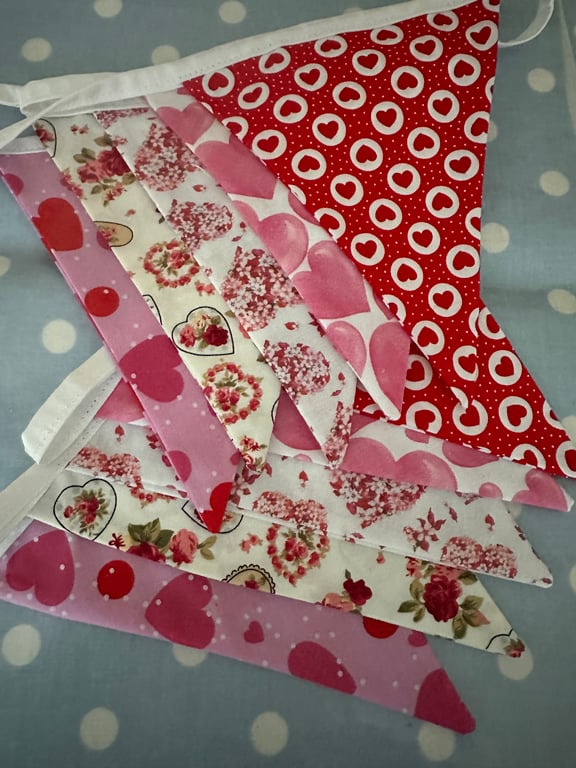 Valentines, Love Heart, Pink, Red Bunting