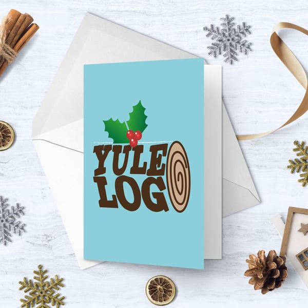 Yule Log Christmas Card