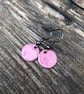 Raspberry enamel drop earrings. Sterling Silver upgrade available.  - Image 5