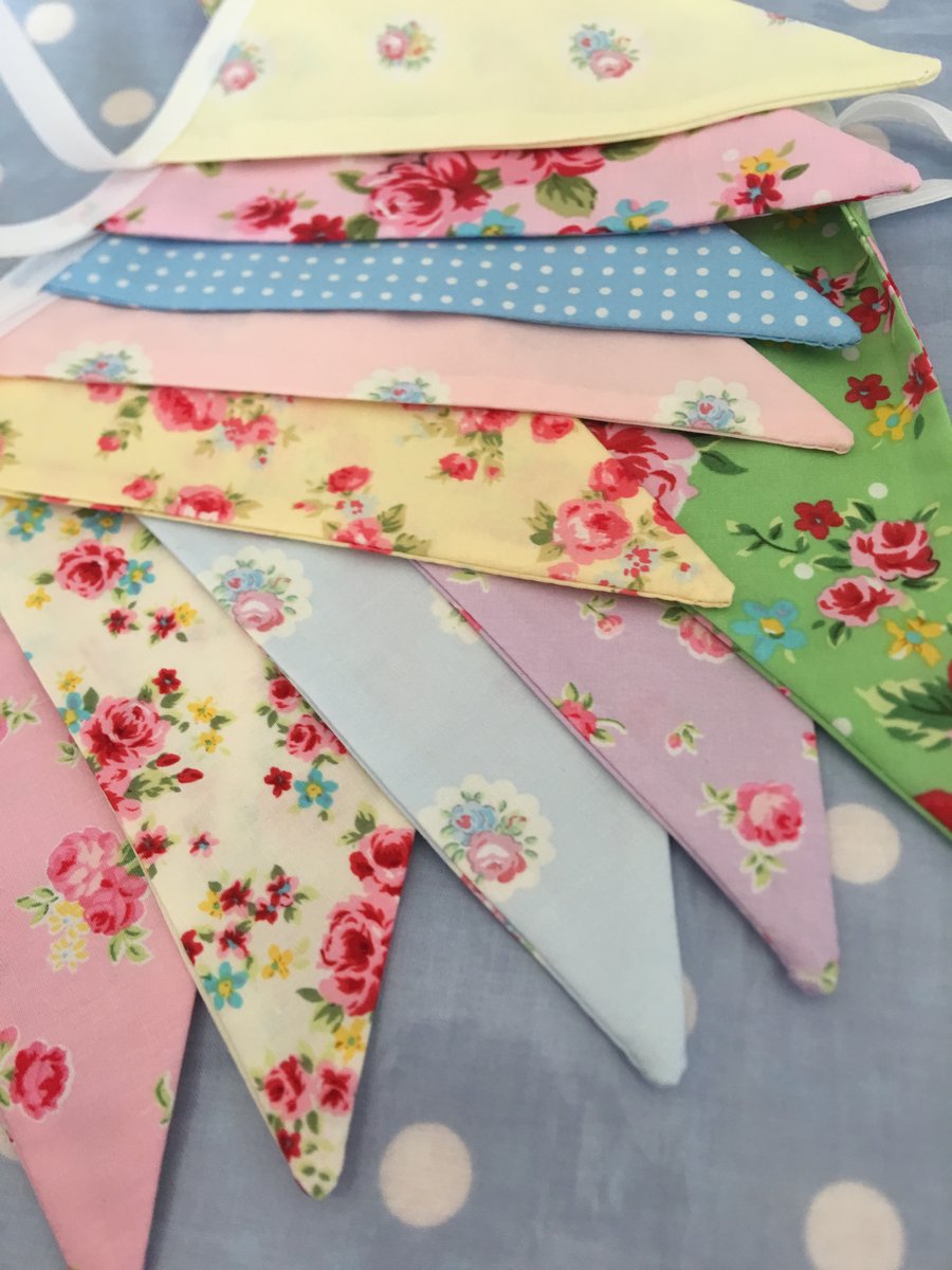 Summer cotton fabric bunting,banner,wedding,party flags