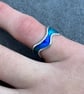 Enamel Wave Ring, Ocean Turquoise Wave Ring, sea ring, ocean wave ring, enamel,  - Image 4