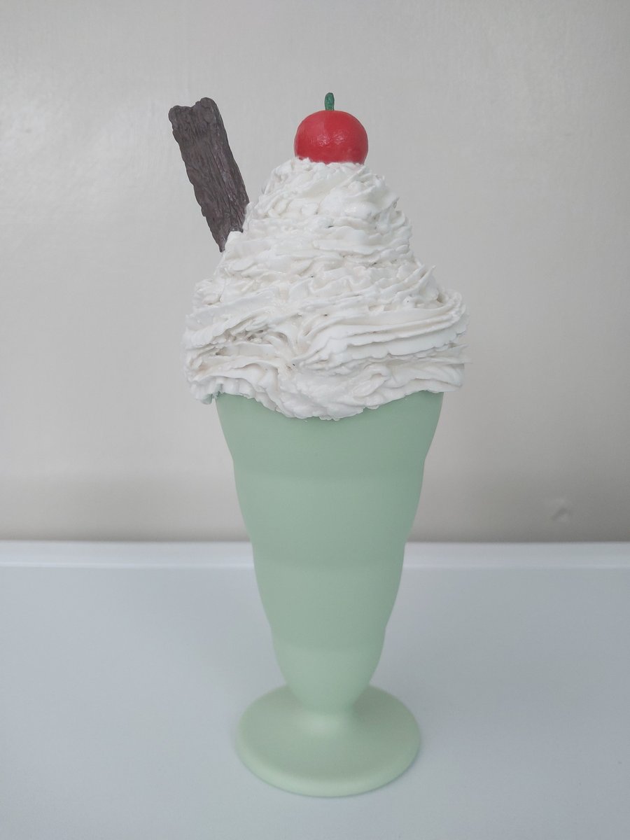Faux Fake Ice cream sundae with flake and cherry shop prop dessert decor